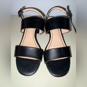 Black Leather Women's Sandals